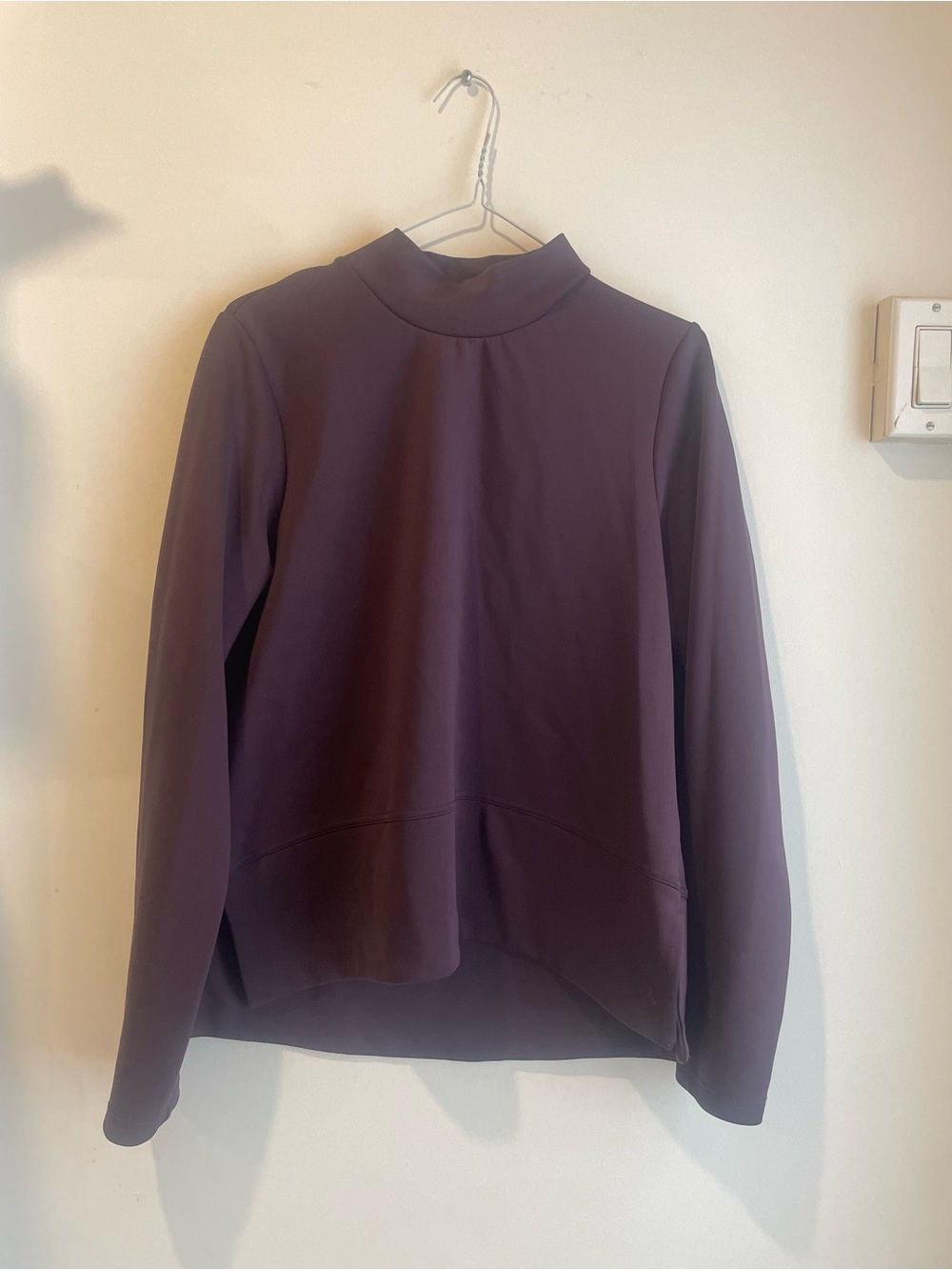 Lolë Mock Neck Long Sleeve Top in Plum